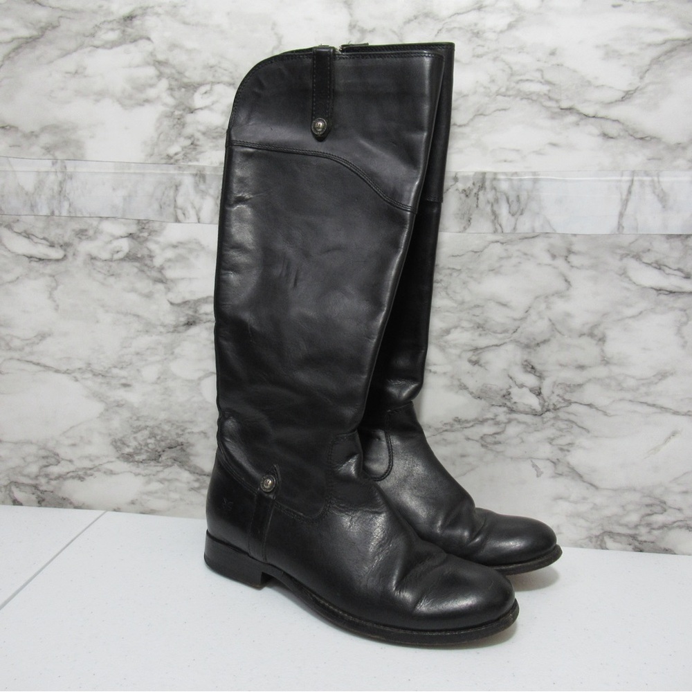Frye Black Leather Tall Riding Boots Size 6